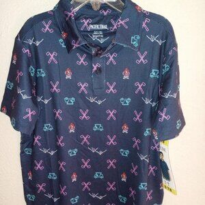 Pacific Trail Boys Size Small 7/8 UPF50 Blue UPF50 Stretch Polo Shirt NWT